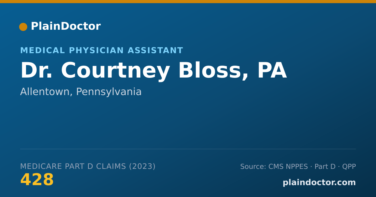 Shareable card for Courtney Bloss, PA - Medical Physician Assistant, Allentown, PA