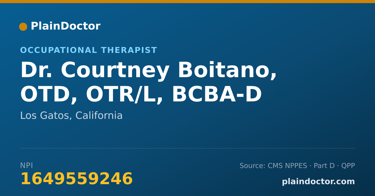 Shareable card for Courtney Boitano, OTD, OTR/L, BCBA-D - Occupational Therapist, Los Gatos, CA
