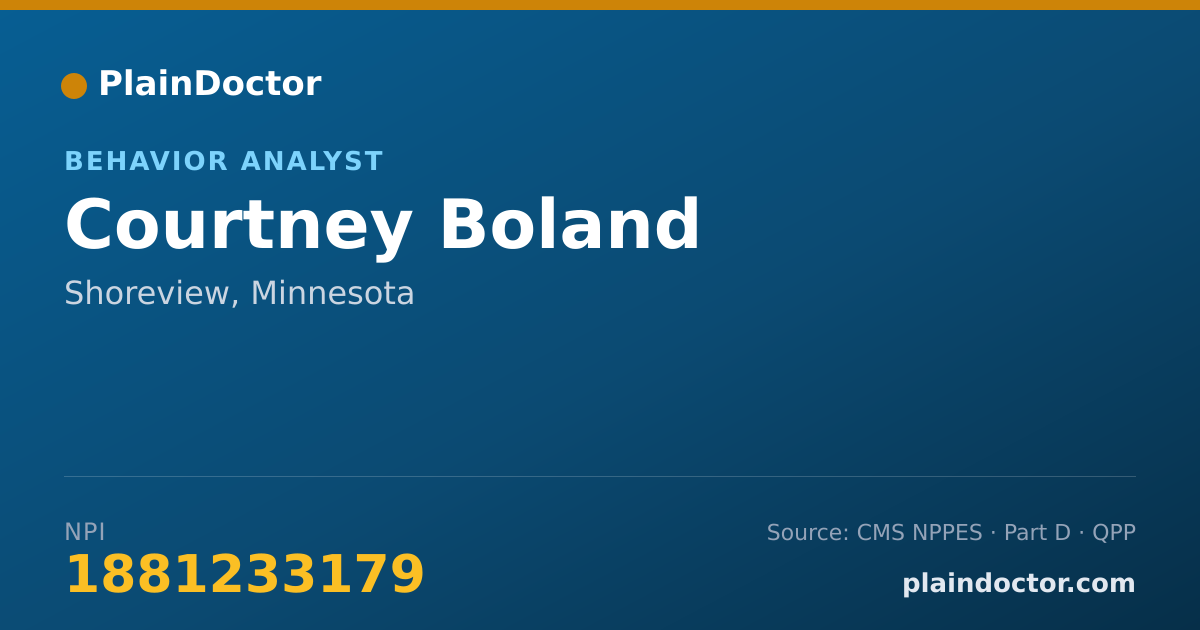 Shareable card for Courtney Boland - Behavior Analyst, Shoreview, MN
