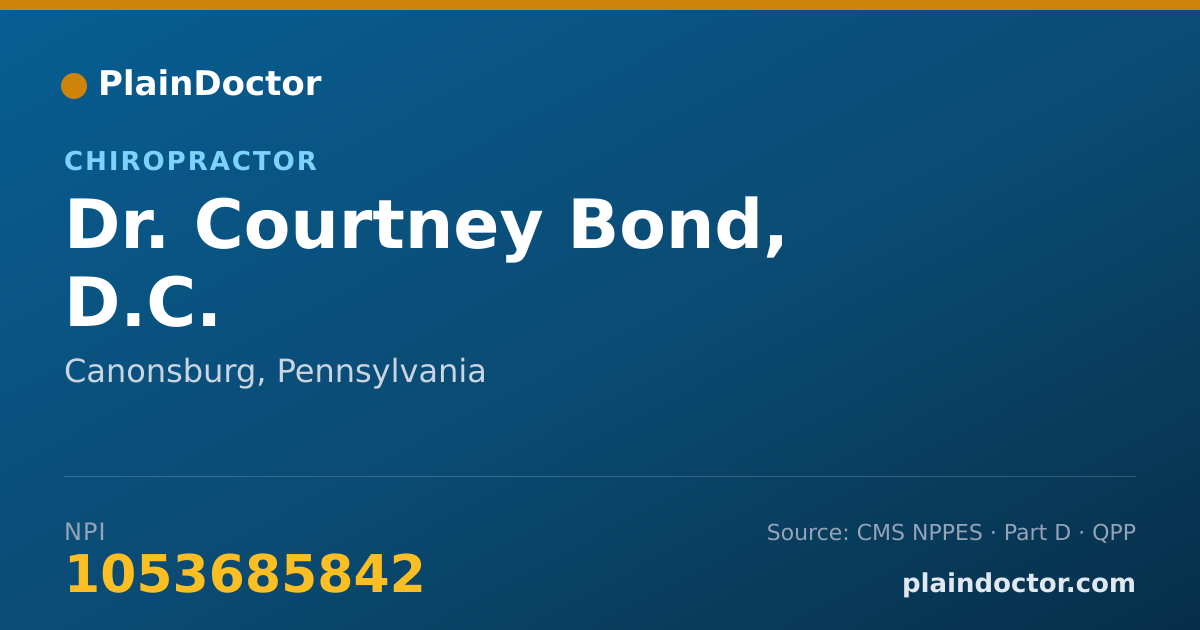 Shareable card for Courtney Bond, D.C. - Chiropractor, Canonsburg, PA