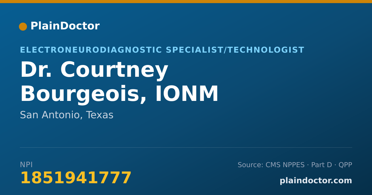 Shareable card for Courtney Bourgeois, IONM - Electroneurodiagnostic Specialist/Technologist, San Antonio, TX