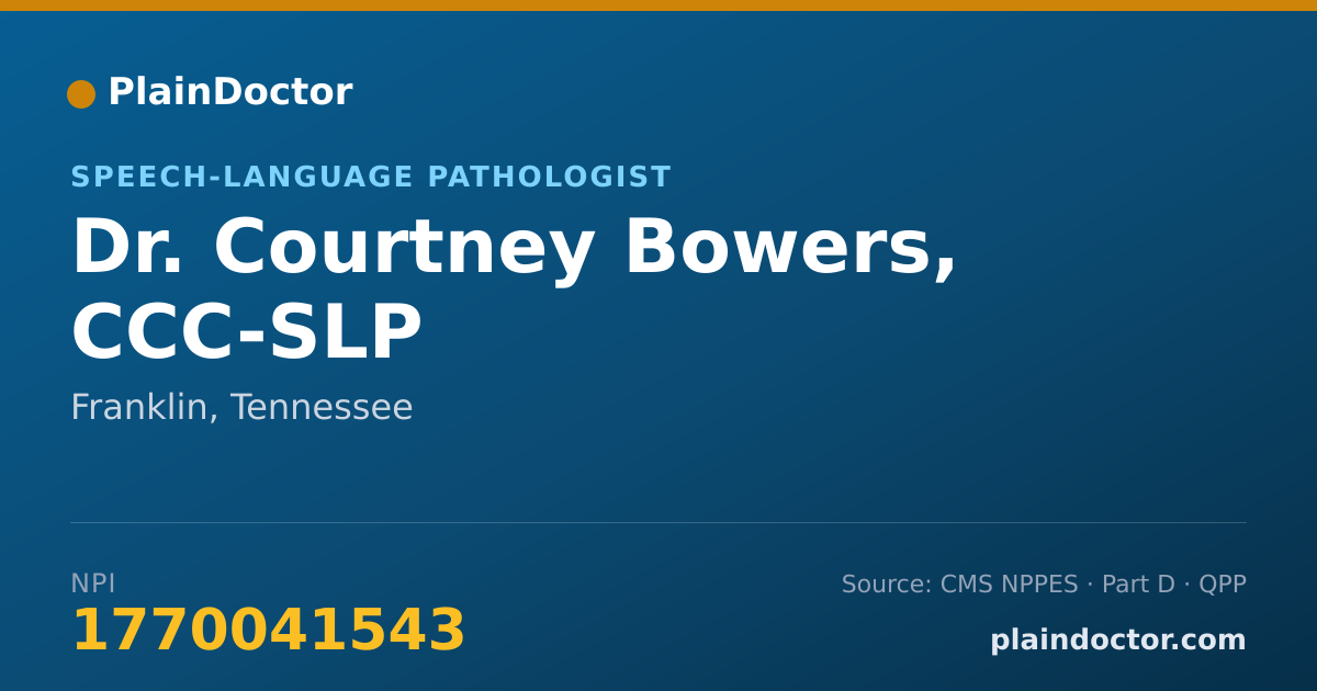 Shareable card for Courtney Bowers, CCC-SLP - Speech-Language Pathologist, Franklin, TN