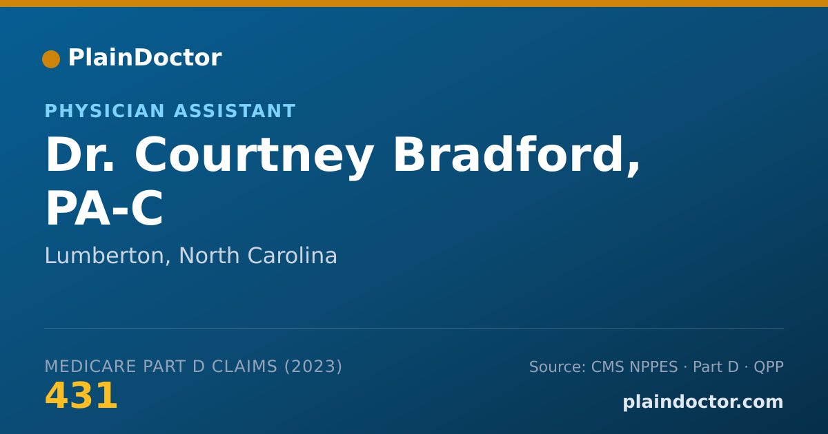 Shareable card for Courtney Bradford, PA-C - Physician Assistant, Lumberton, NC