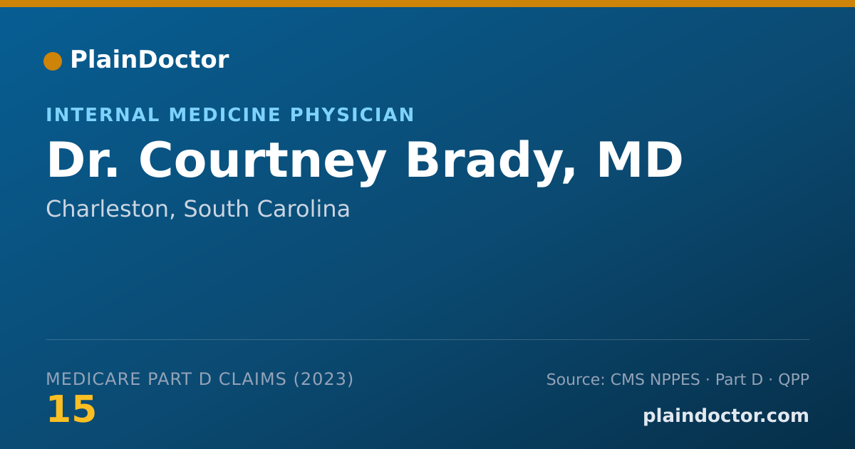 Shareable card for Courtney Brady, MD - Internal Medicine Physician, Charleston, SC