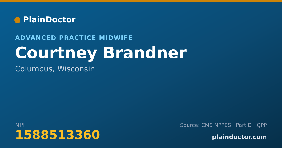 Shareable card for Courtney Brandner - Advanced Practice Midwife, Columbus, WI