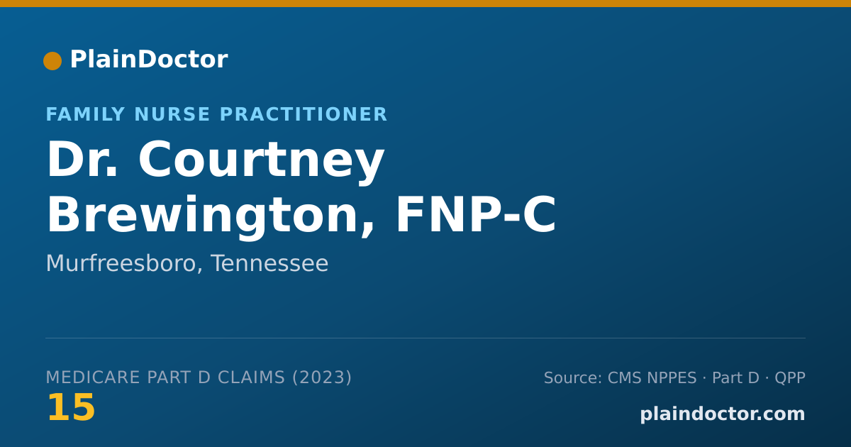 Shareable card for Courtney Brewington, FNP-C - Family Nurse Practitioner, Murfreesboro, TN