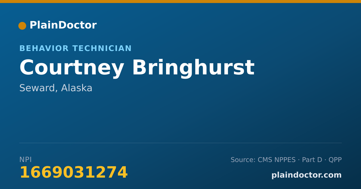 Shareable card for Courtney Bringhurst - Behavior Technician, Seward, AK