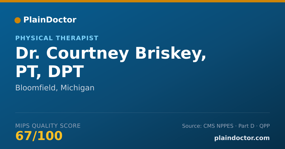 Shareable card for Courtney Briskey, PT, DPT - Physical Therapist, Bloomfield, MI
