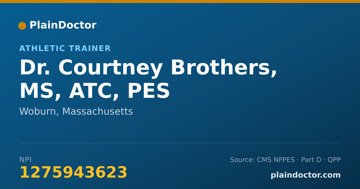 Shareable card for Courtney Brothers, MS, ATC, PES - Athletic Trainer, Woburn, MA