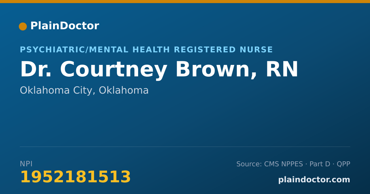 Shareable card for Courtney Brown, RN - Psychiatric/Mental Health Registered Nurse, Oklahoma City, OK