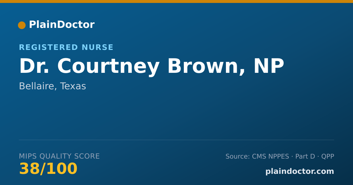 Shareable card for Courtney Brown, NP - Registered Nurse, Bellaire, TX