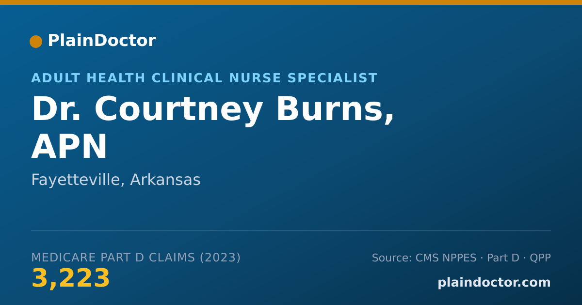 Shareable card for Courtney Burns, APN - Adult Health Clinical Nurse Specialist, Fayetteville, AR