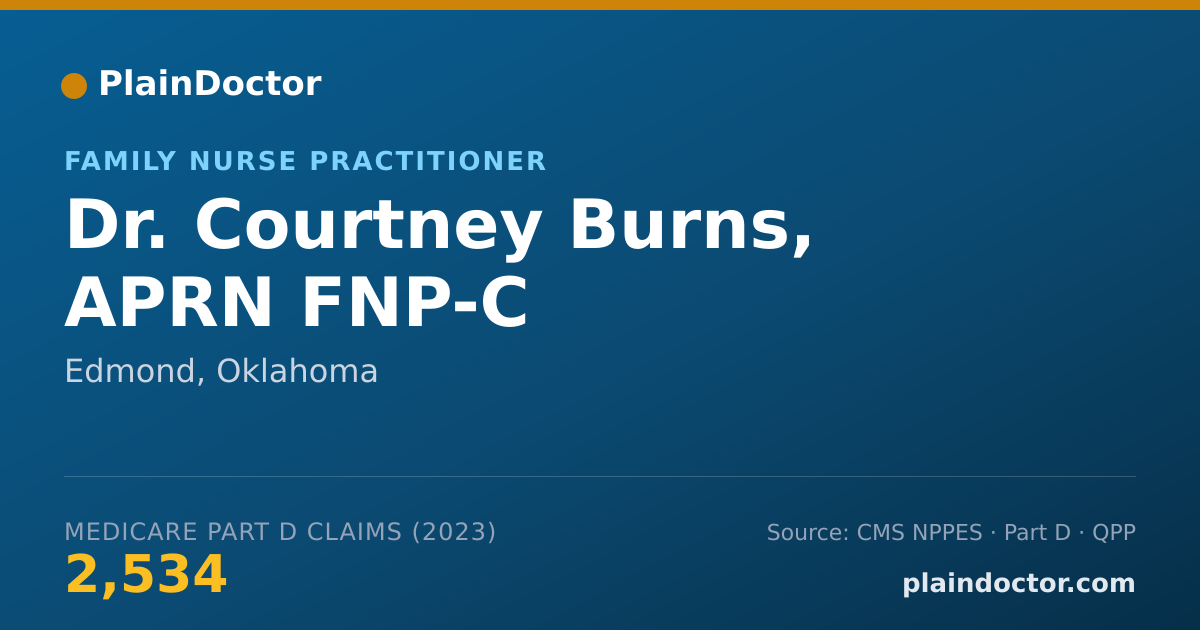 Shareable card for Courtney Burns, APRN FNP-C - Family Nurse Practitioner, Edmond, OK