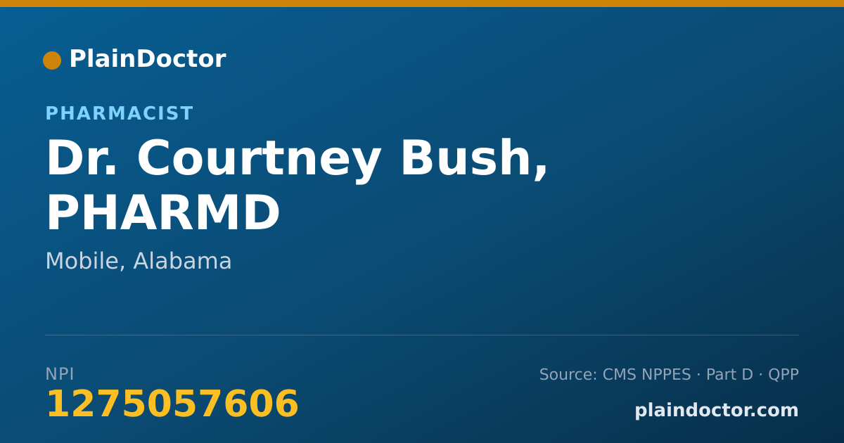 Shareable card for Courtney Bush, PHARMD - Pharmacist, Mobile, AL