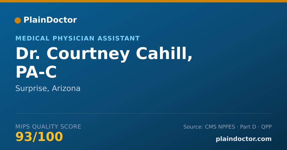 Shareable card for Courtney Cahill, PA-C - Medical Physician Assistant, Surprise, AZ