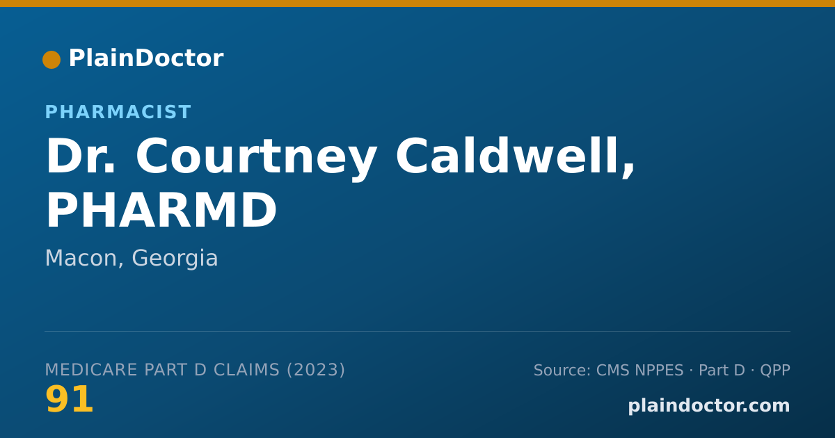 Shareable card for Courtney Caldwell, PHARMD - Pharmacist, Macon, GA