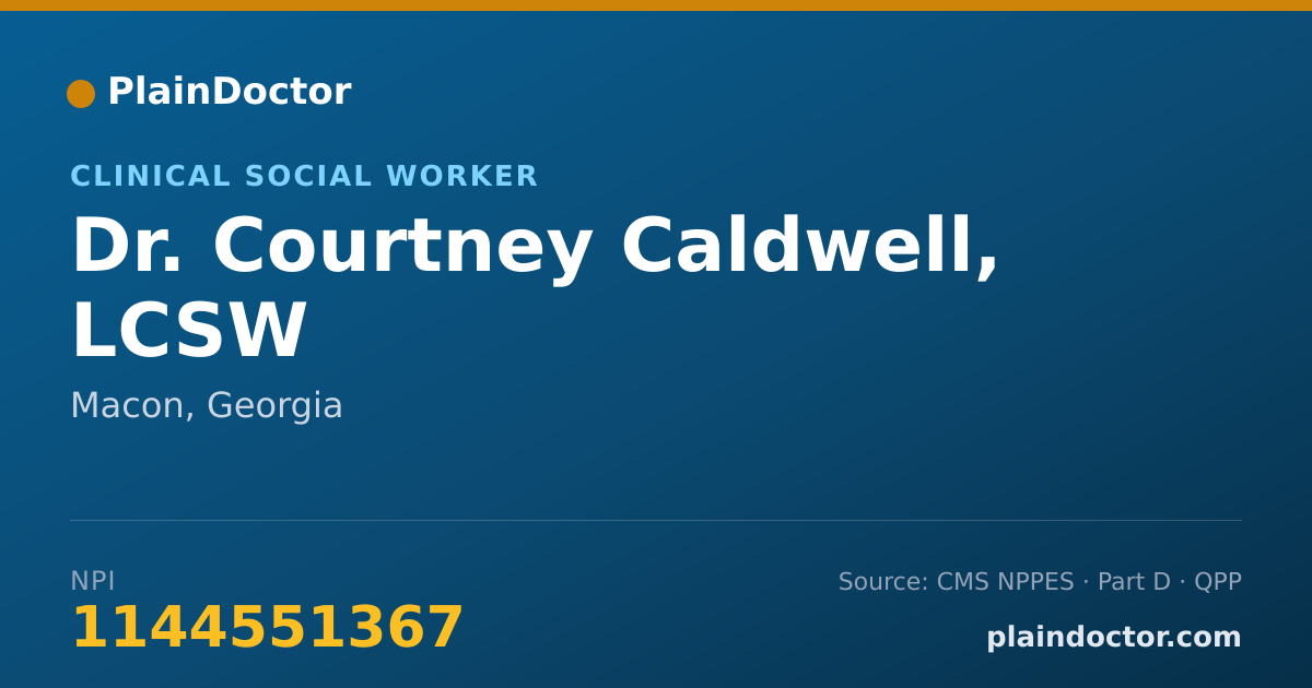 Shareable card for Courtney Caldwell, LCSW - Clinical Social Worker, Macon, GA