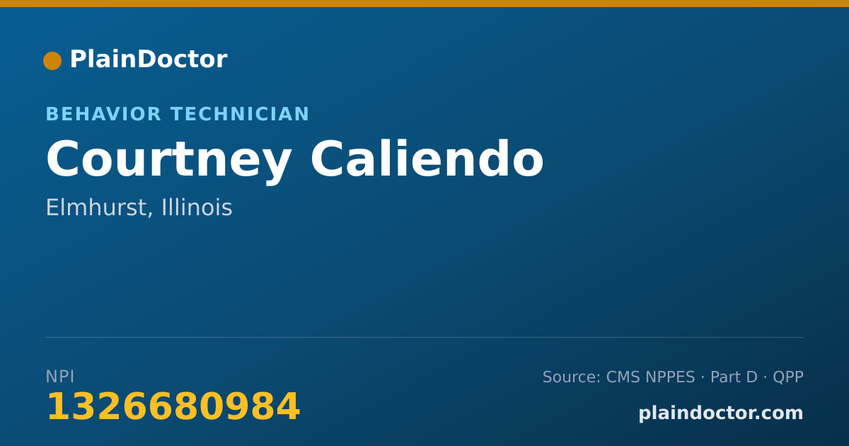 Shareable card for Courtney Caliendo - Behavior Technician, Elmhurst, IL