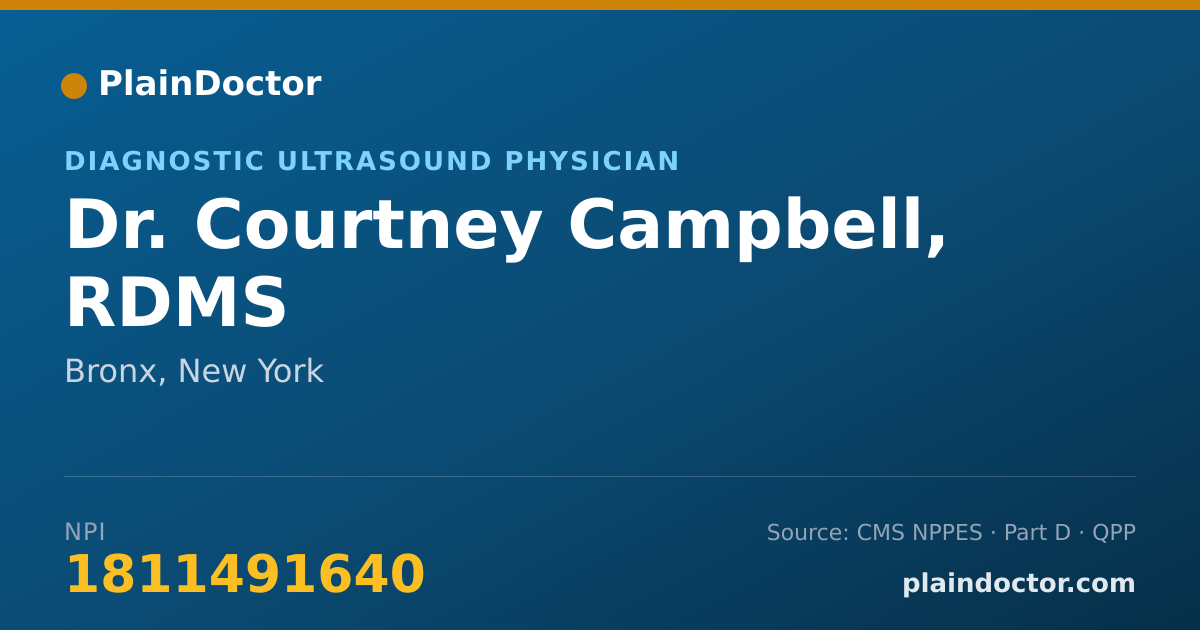 Shareable card for Courtney Campbell, RDMS - Diagnostic Ultrasound Physician, Bronx, NY