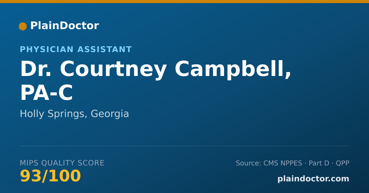 Shareable card for Courtney Campbell, PA-C - Physician Assistant, Holly Springs, GA