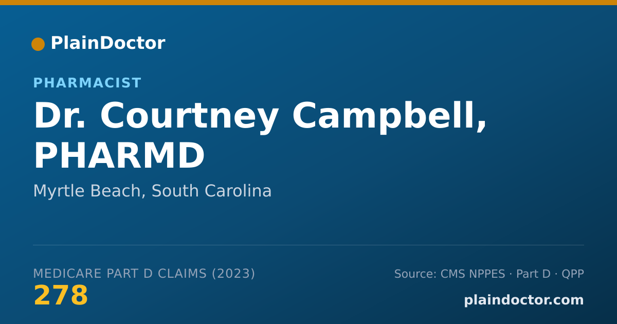 Shareable card for Courtney Campbell, PHARMD - Pharmacist, Myrtle Beach, SC