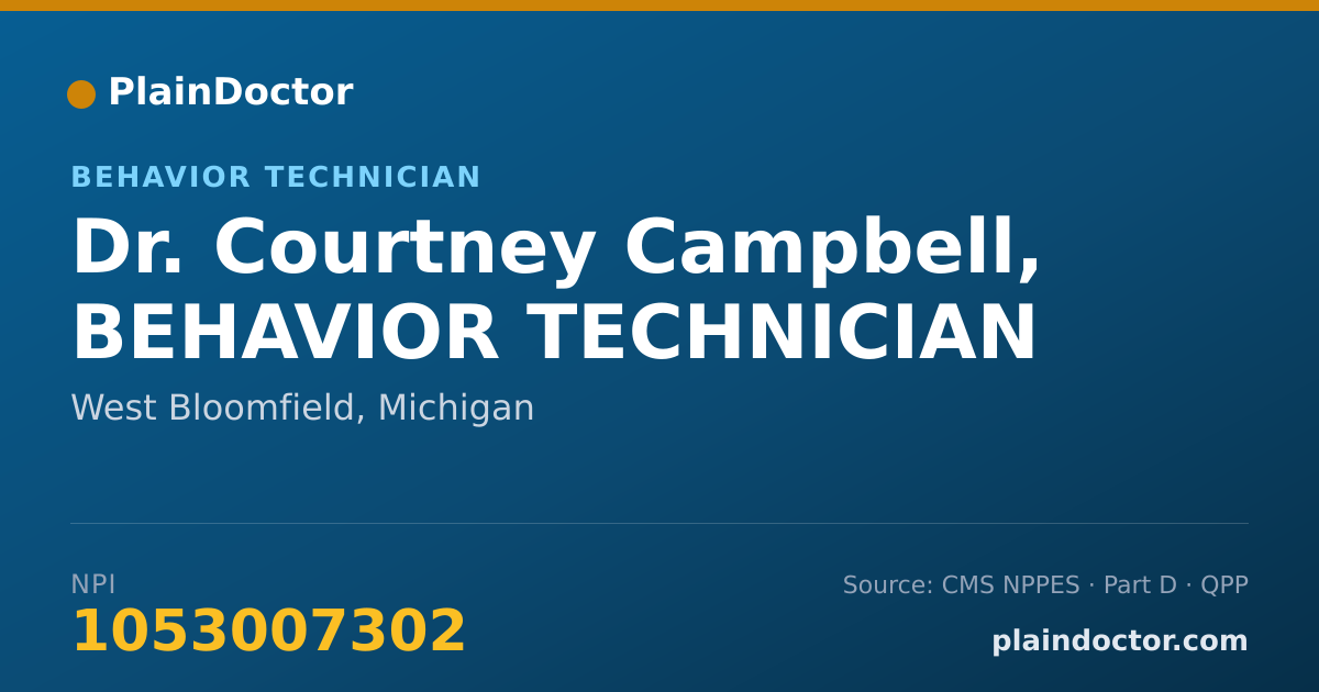 Shareable card for Courtney Campbell, BEHAVIOR TECHNICIAN - Behavior Technician, West Bloomfield, MI