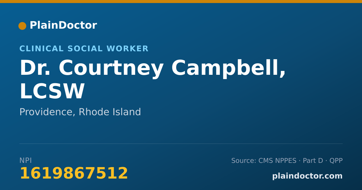 Shareable card for Courtney Campbell, LCSW - Clinical Social Worker, Providence, RI