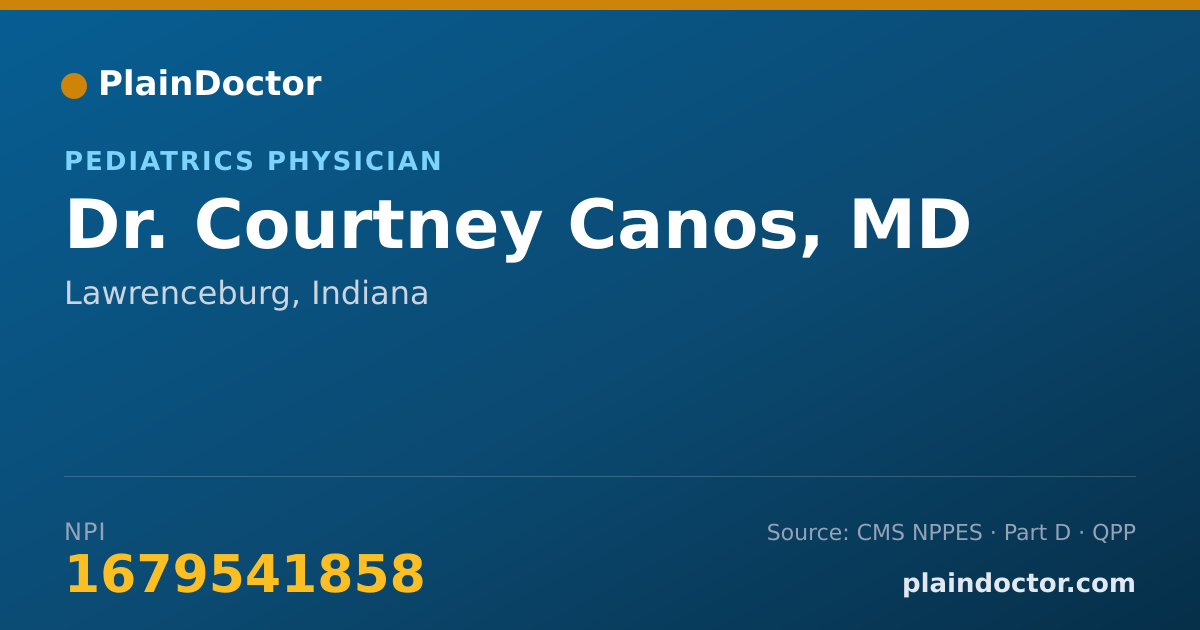 Shareable card for Courtney Canos, MD - Pediatrics Physician, Lawrenceburg, IN