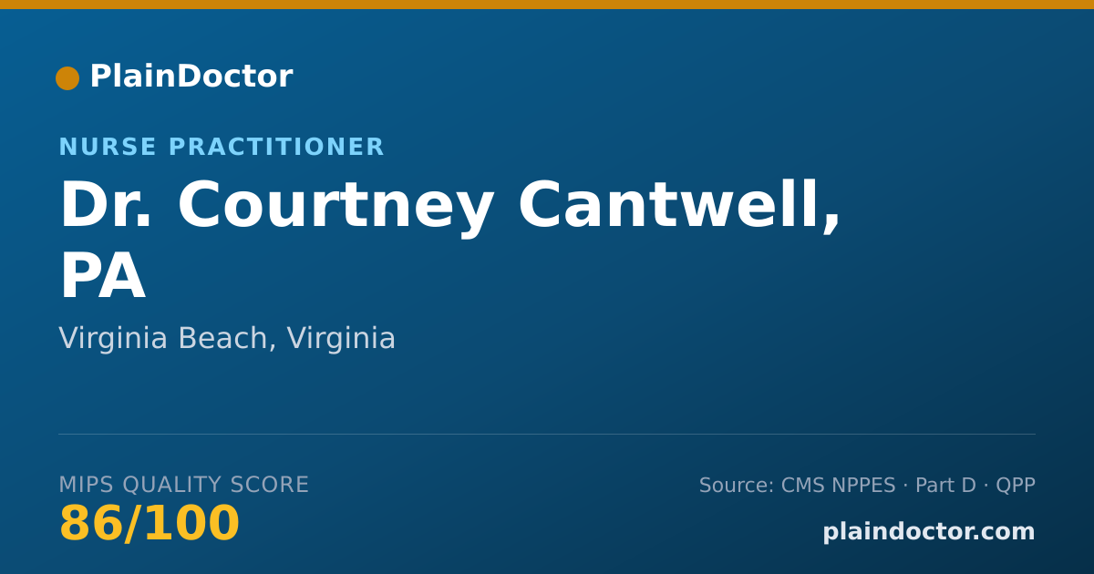 Shareable card for Courtney Cantwell, PA - Nurse Practitioner, Virginia Beach, VA