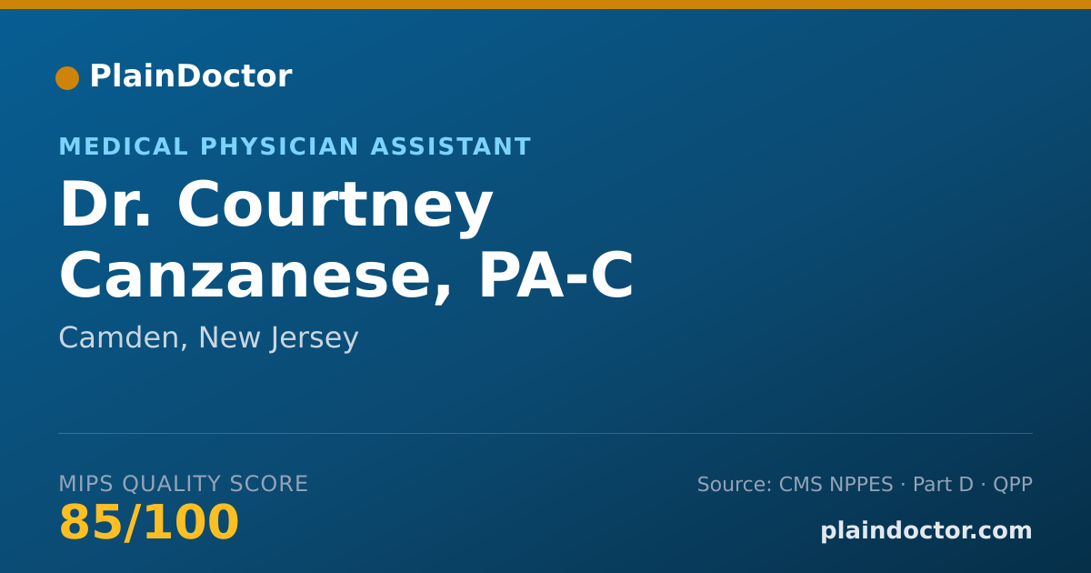 Shareable card for Courtney Canzanese, PA-C - Medical Physician Assistant, Camden, NJ