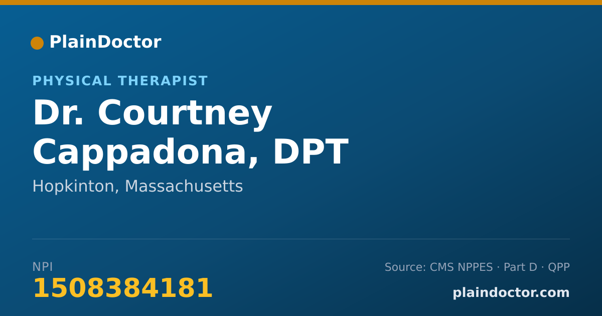 Shareable card for Courtney Cappadona, DPT - Physical Therapist, Hopkinton, MA