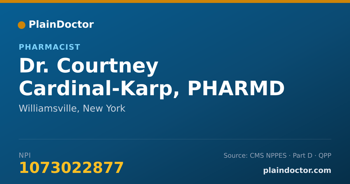 Shareable card for Courtney Cardinal-Karp, PHARMD - Pharmacist, Williamsville, NY