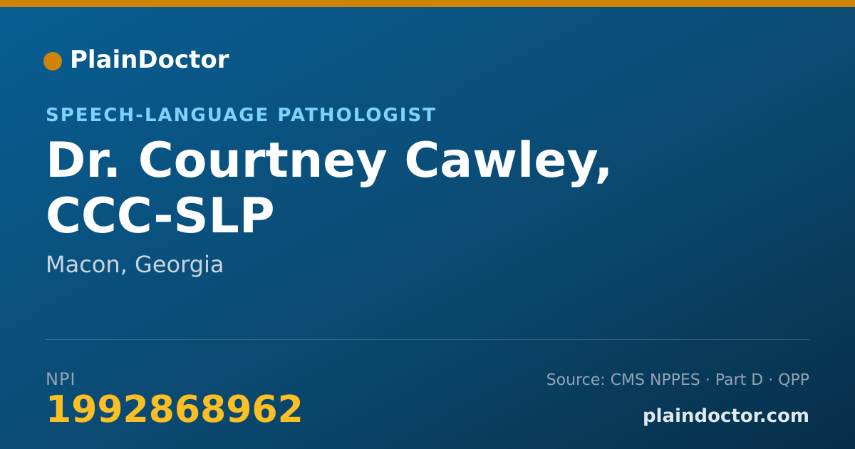 Shareable card for Courtney Cawley, CCC-SLP - Speech-Language Pathologist, Macon, GA
