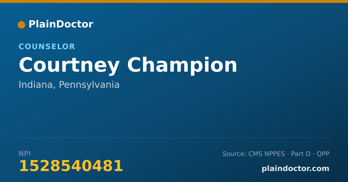 Shareable card for Courtney Champion - Counselor, Indiana, PA
