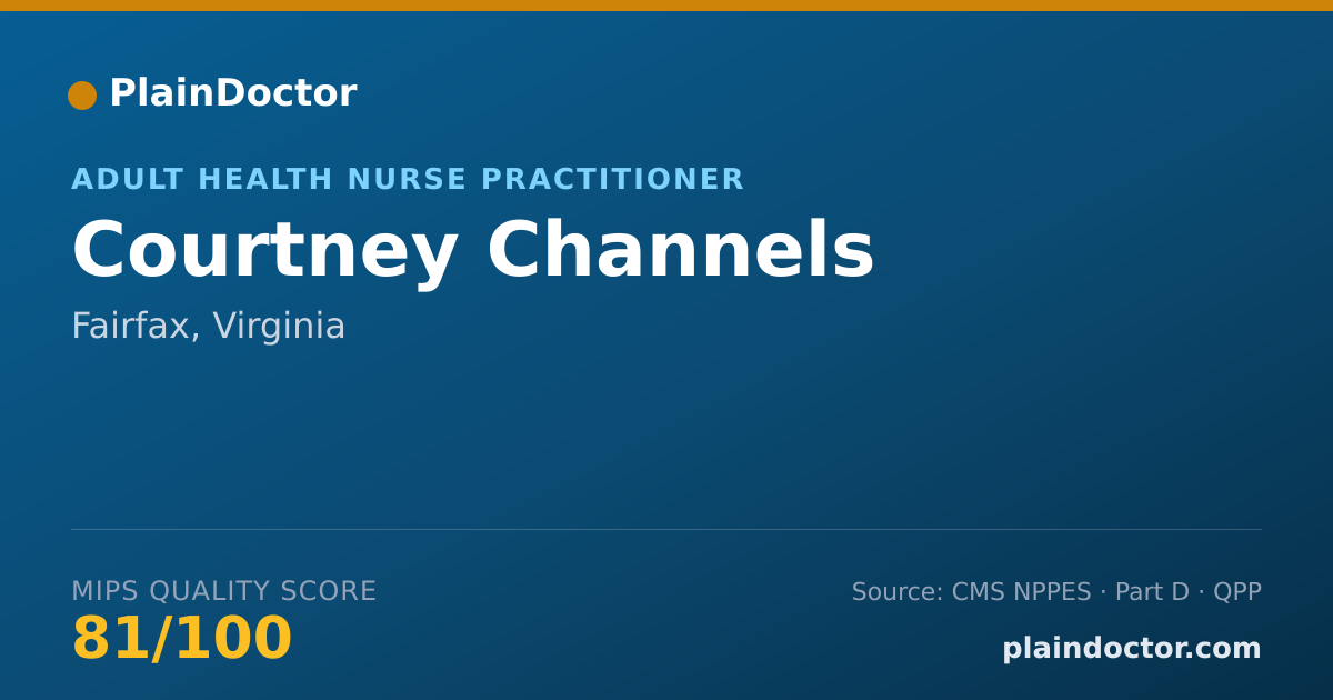 Shareable card for Courtney Channels - Adult Health Nurse Practitioner, Fairfax, VA
