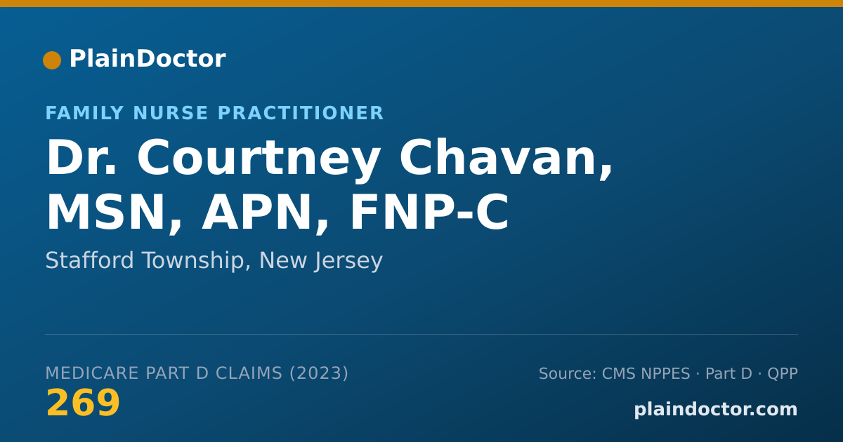 Shareable card for Courtney Chavan, MSN, APN, FNP-C - Family Nurse Practitioner, Stafford Township, NJ