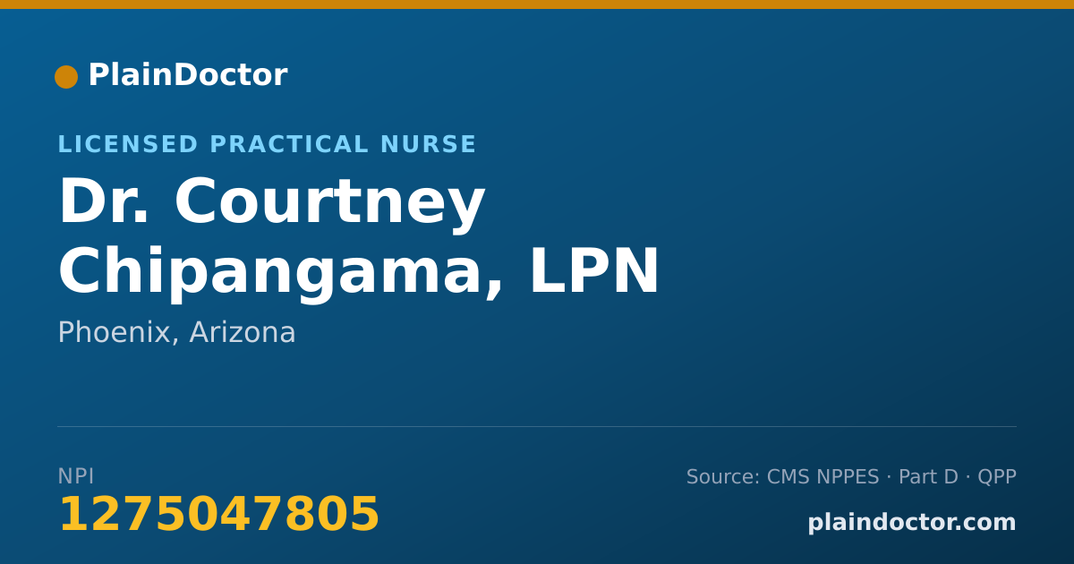 Shareable card for Courtney Chipangama, LPN - Licensed Practical Nurse, Phoenix, AZ