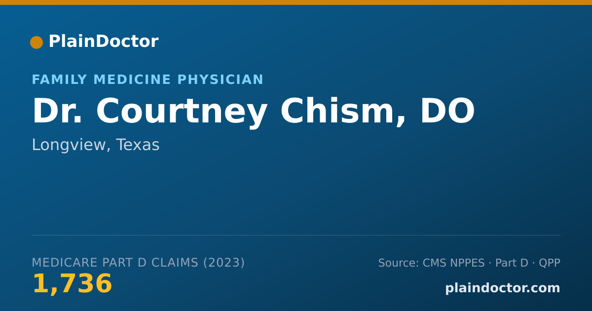 Shareable card for Courtney Chism, DO - Family Medicine Physician, Longview, TX