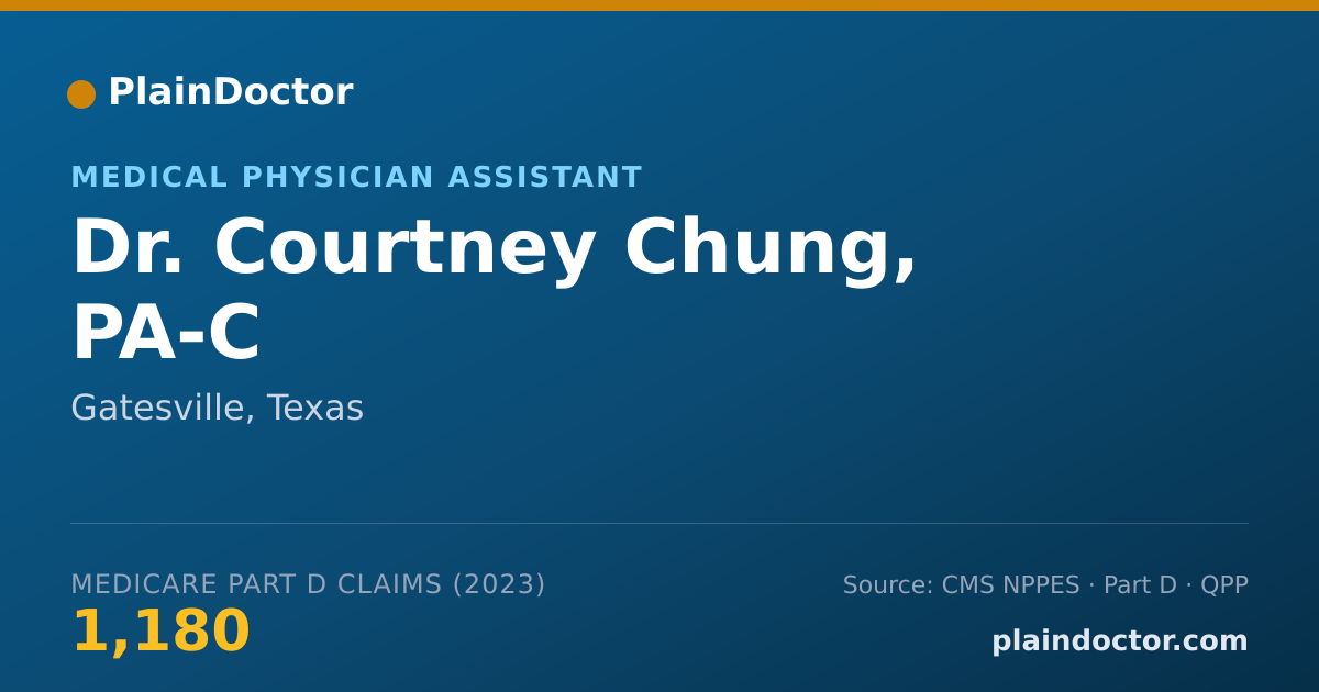 Shareable card for Courtney Chung, PA-C - Medical Physician Assistant, Gatesville, TX