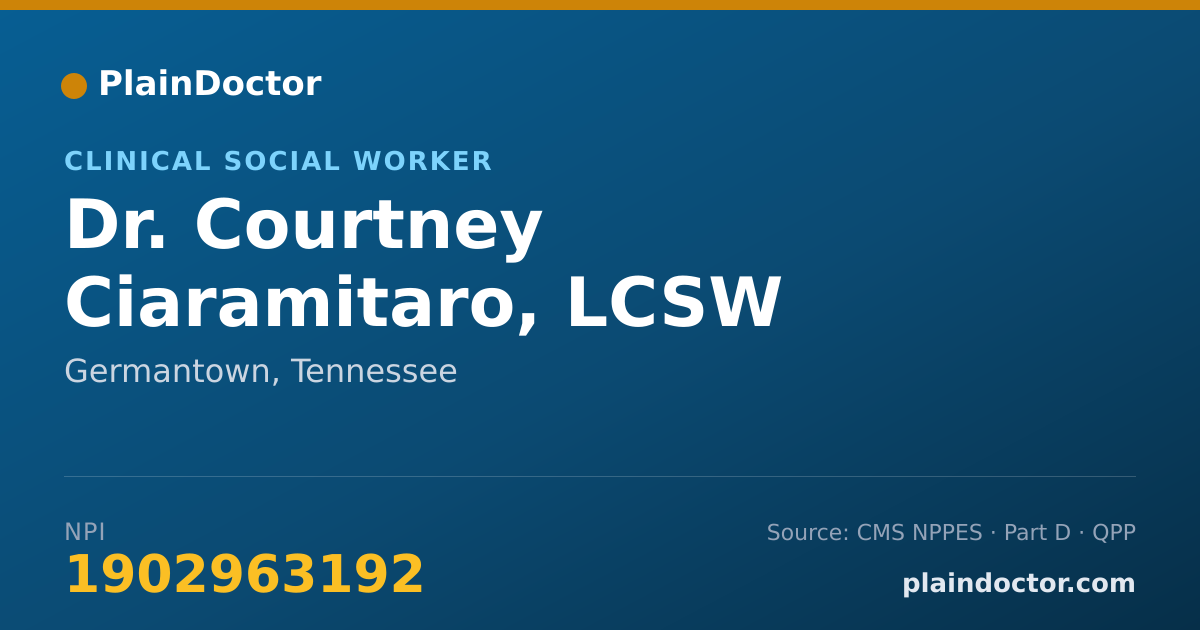 Shareable card for Courtney Ciaramitaro, LCSW - Clinical Social Worker, Germantown, TN