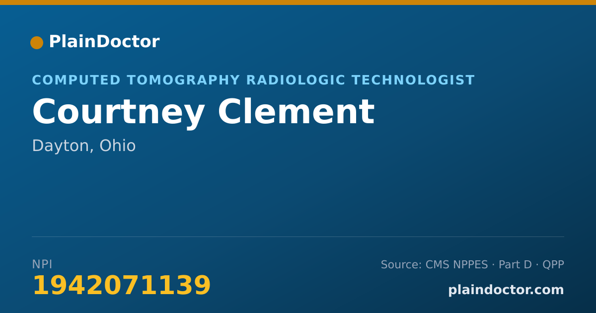 Shareable card for Courtney Clement - Computed Tomography Radiologic Technologist, Dayton, OH