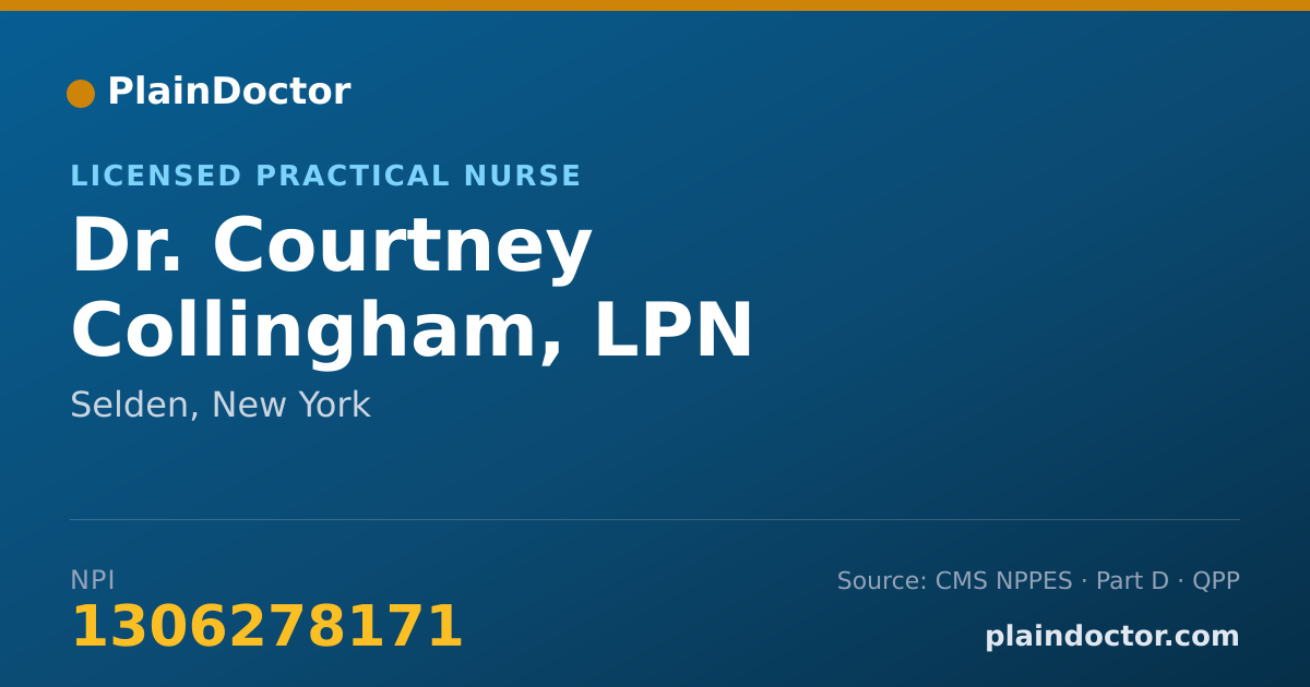 Shareable card for Courtney Collingham, LPN - Licensed Practical Nurse, Selden, NY