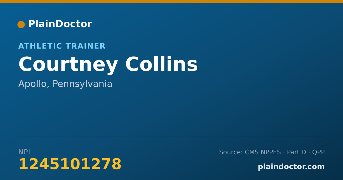 Shareable card for Courtney Collins - Athletic Trainer, Apollo, PA