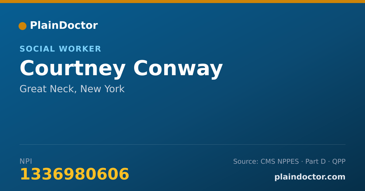 Shareable card for Courtney Conway - Social Worker, Great Neck, NY