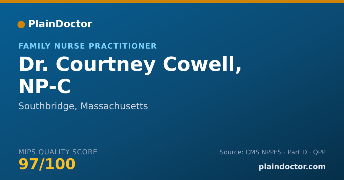 Shareable card for Courtney Cowell, NP-C - Family Nurse Practitioner, Southbridge, MA