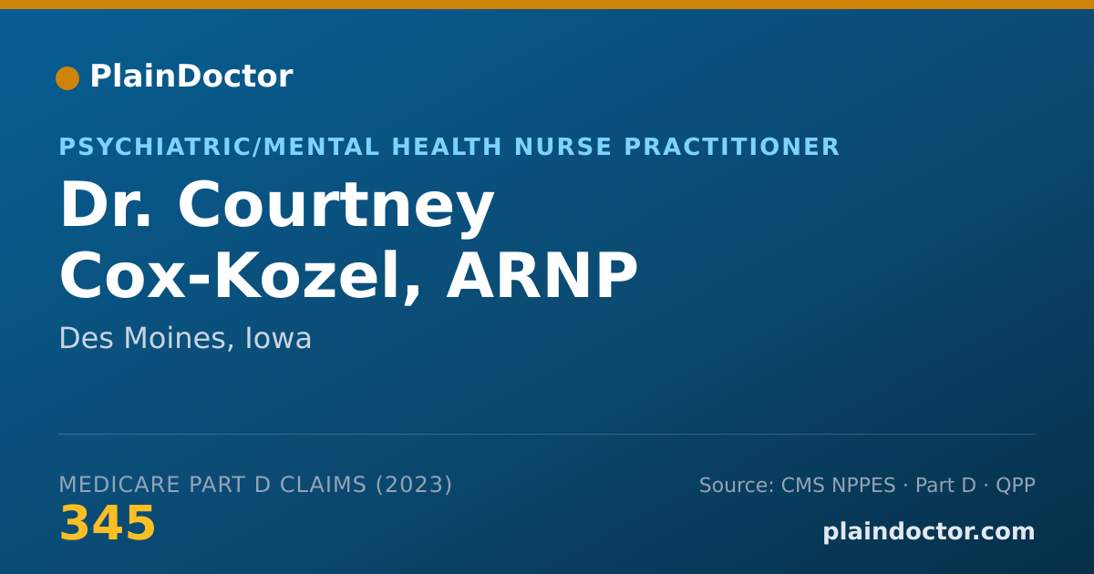 Shareable card for Courtney Cox-Kozel, ARNP - Psychiatric/Mental Health Nurse Practitioner, Des Moines, IA