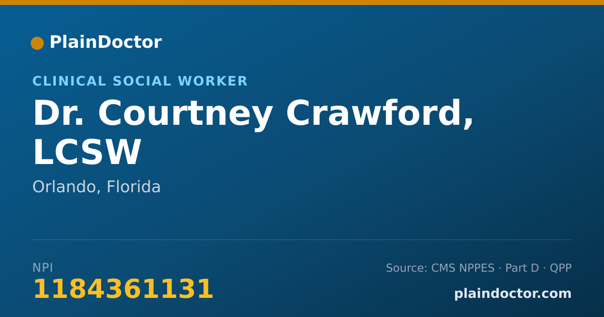 Shareable card for Courtney Crawford, LCSW - Clinical Social Worker, Orlando, FL
