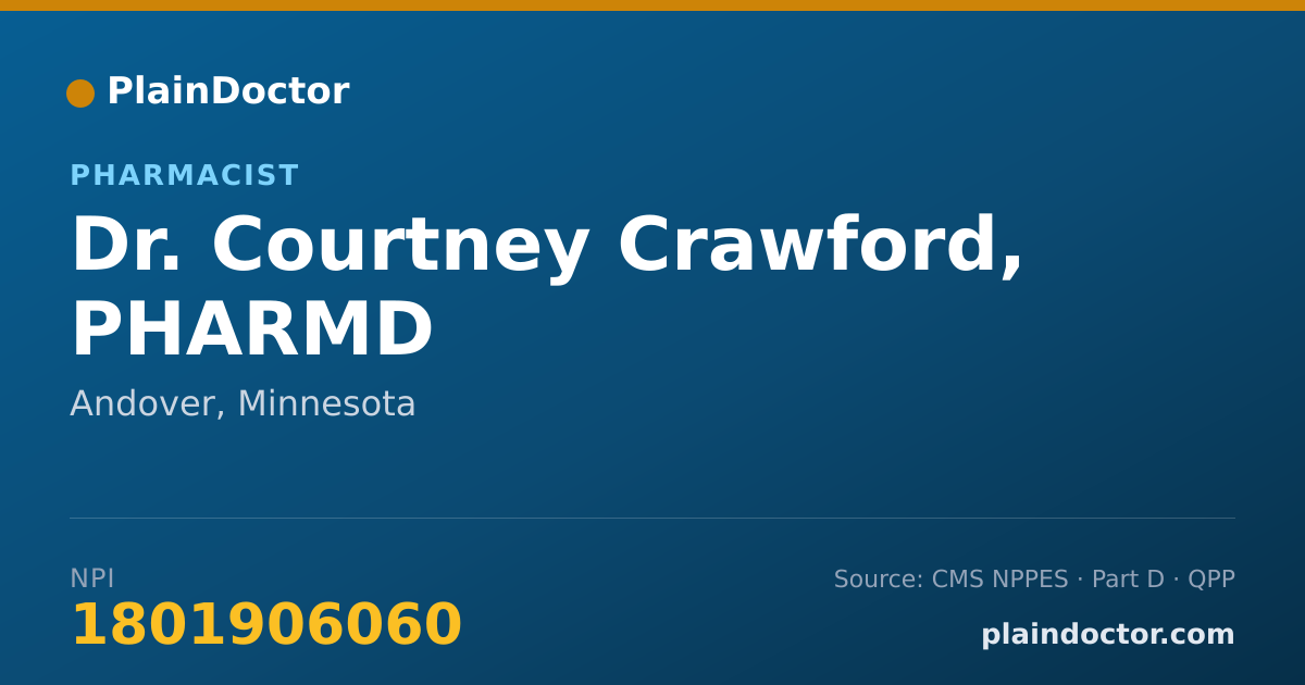 Shareable card for Courtney Crawford, PHARMD - Pharmacist, Andover, MN