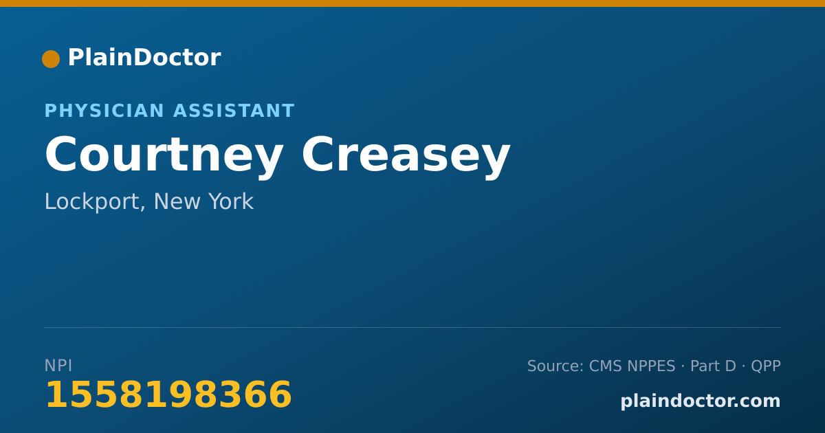 Shareable card for Courtney Creasey - Physician Assistant, Lockport, NY