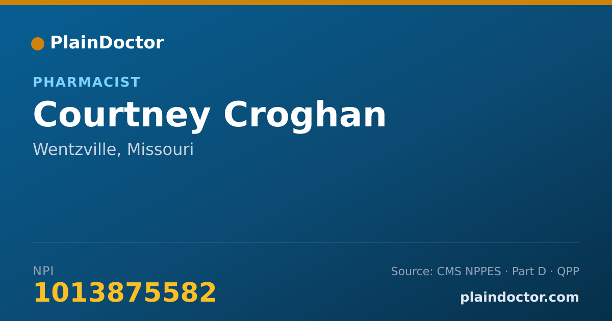 Shareable card for Courtney Croghan - Pharmacist, Wentzville, MO